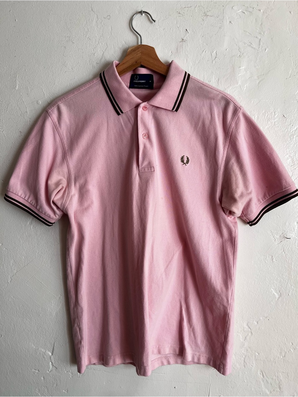 Fred Perry Pink Polo with Black Twin Tipping